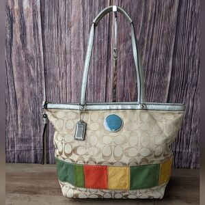 Coach Signature Stripe Tote, style number F17426,
